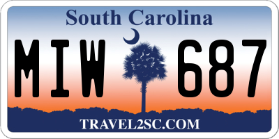 SC license plate MIW687
