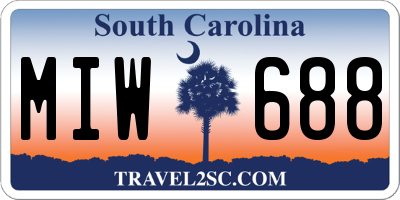 SC license plate MIW688