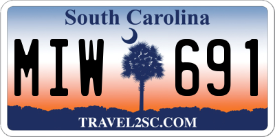 SC license plate MIW691