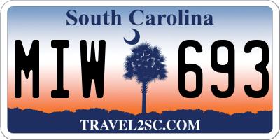 SC license plate MIW693