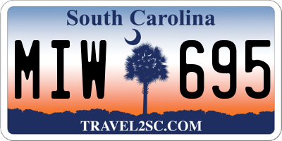 SC license plate MIW695