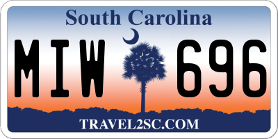 SC license plate MIW696