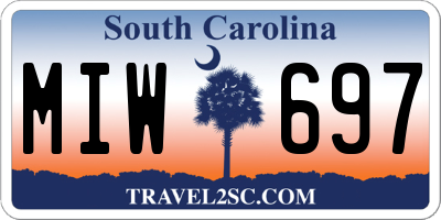 SC license plate MIW697