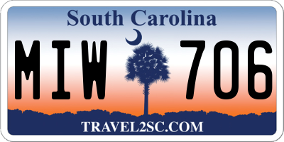 SC license plate MIW706