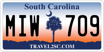 SC license plate MIW709