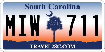 SC license plate MIW711