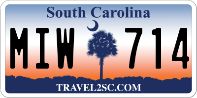SC license plate MIW714