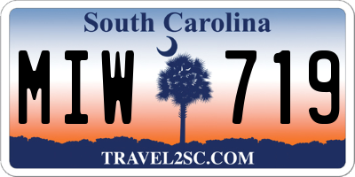 SC license plate MIW719