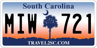 SC license plate MIW721