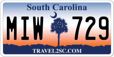 SC license plate MIW729