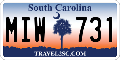 SC license plate MIW731