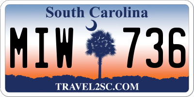 SC license plate MIW736