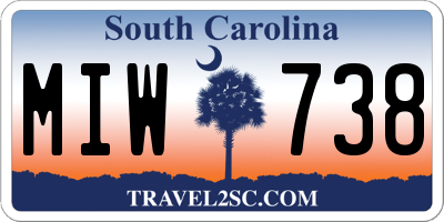 SC license plate MIW738