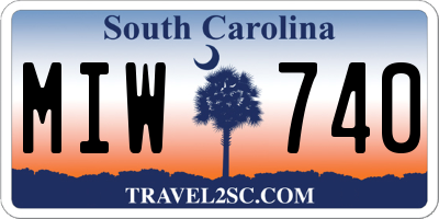 SC license plate MIW740