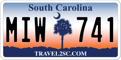 SC license plate MIW741