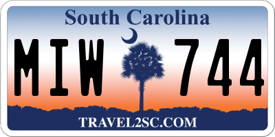 SC license plate MIW744