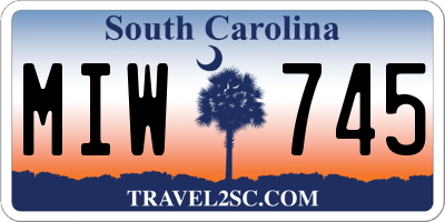 SC license plate MIW745