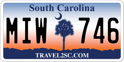 SC license plate MIW746