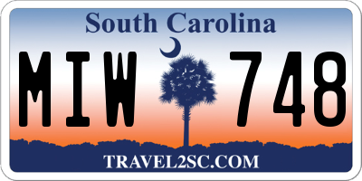 SC license plate MIW748