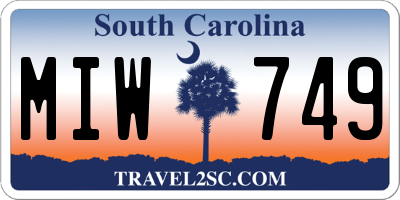 SC license plate MIW749