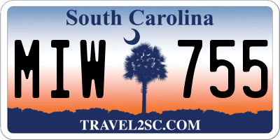 SC license plate MIW755