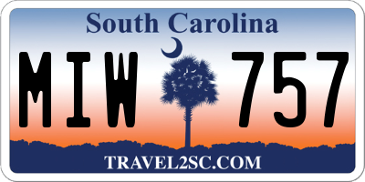 SC license plate MIW757