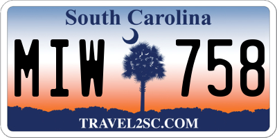 SC license plate MIW758
