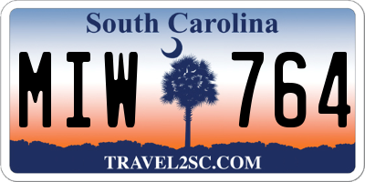 SC license plate MIW764