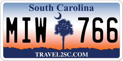 SC license plate MIW766