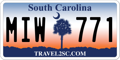 SC license plate MIW771
