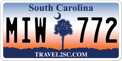 SC license plate MIW772
