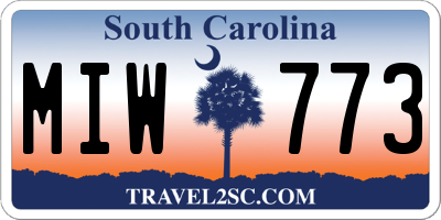 SC license plate MIW773