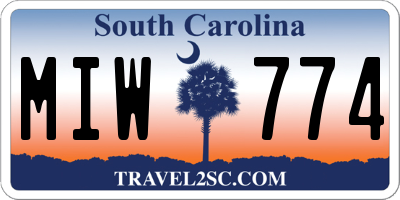 SC license plate MIW774