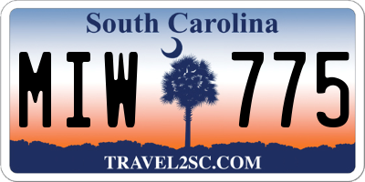 SC license plate MIW775