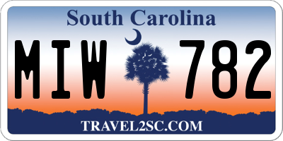 SC license plate MIW782