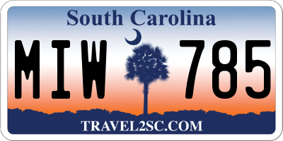 SC license plate MIW785