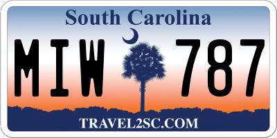 SC license plate MIW787