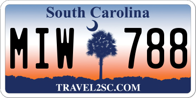 SC license plate MIW788