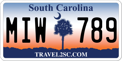 SC license plate MIW789