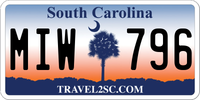 SC license plate MIW796