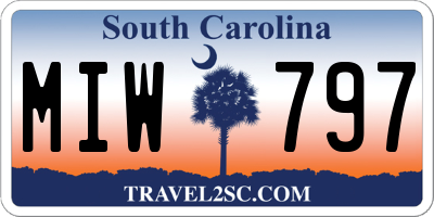 SC license plate MIW797