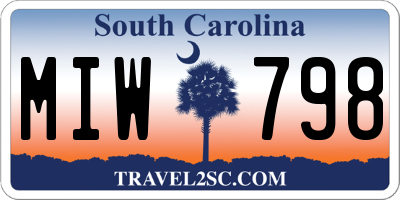 SC license plate MIW798