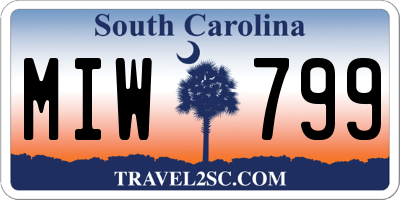 SC license plate MIW799