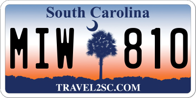 SC license plate MIW810