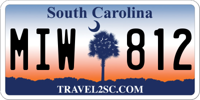 SC license plate MIW812