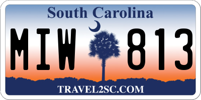 SC license plate MIW813