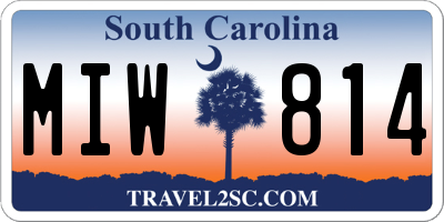 SC license plate MIW814