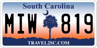 SC license plate MIW819