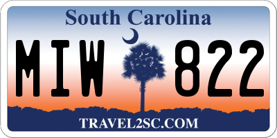 SC license plate MIW822