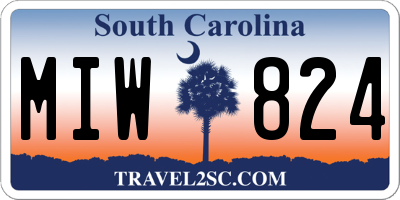 SC license plate MIW824